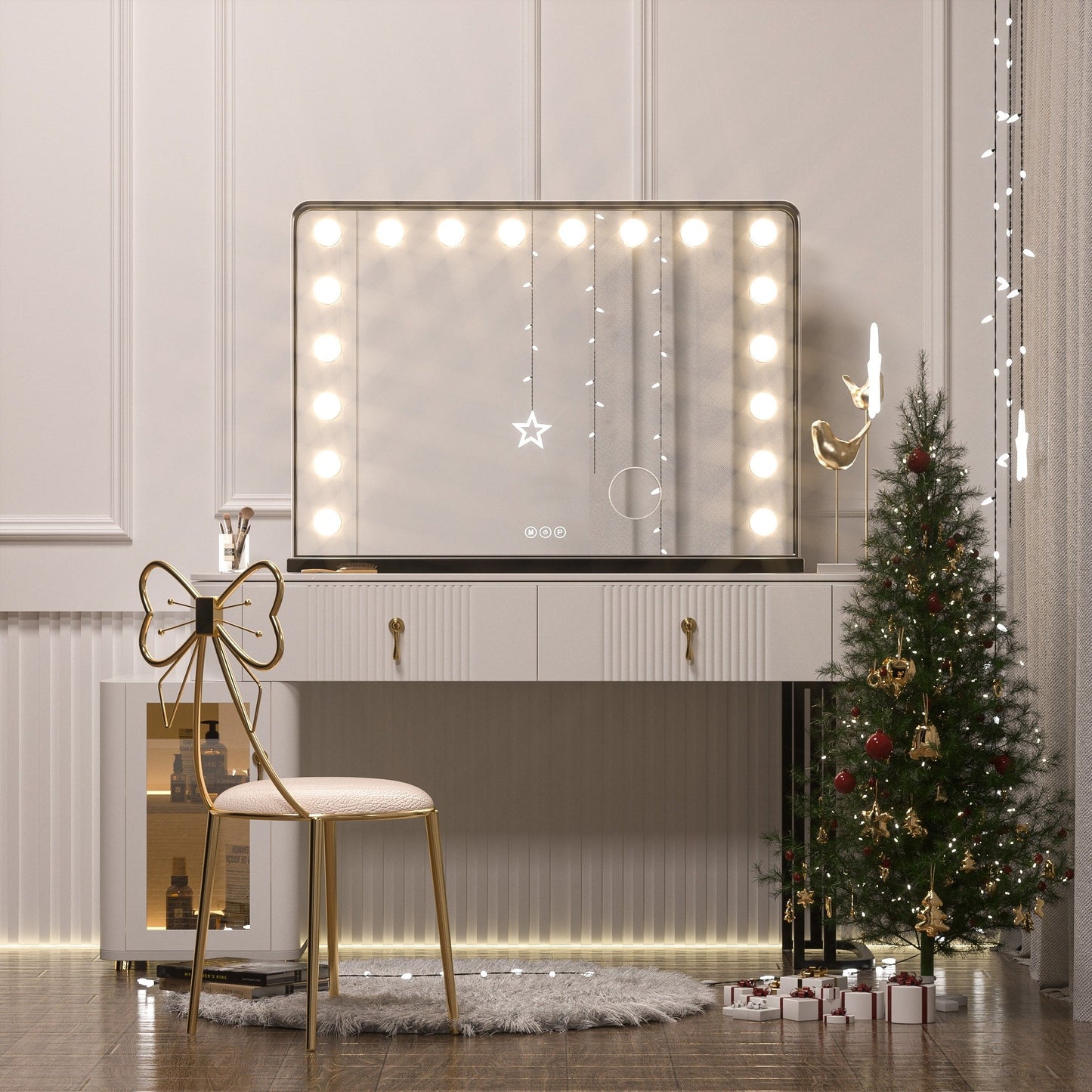 Miroir de maquillage Hollywood Keonjinn à LED avec 15/18 lumières LED