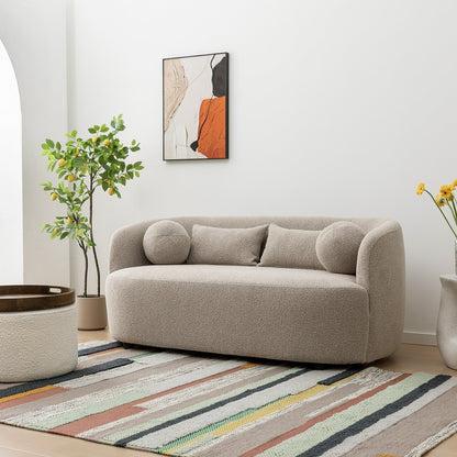 Causeuse 2 places rembourrée KINWELL Boucle avec oreillers