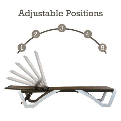 Chaise longue inclinable et réglable Kozyard Alan, pieds entièrement plats en aluminium et résine polypropylène