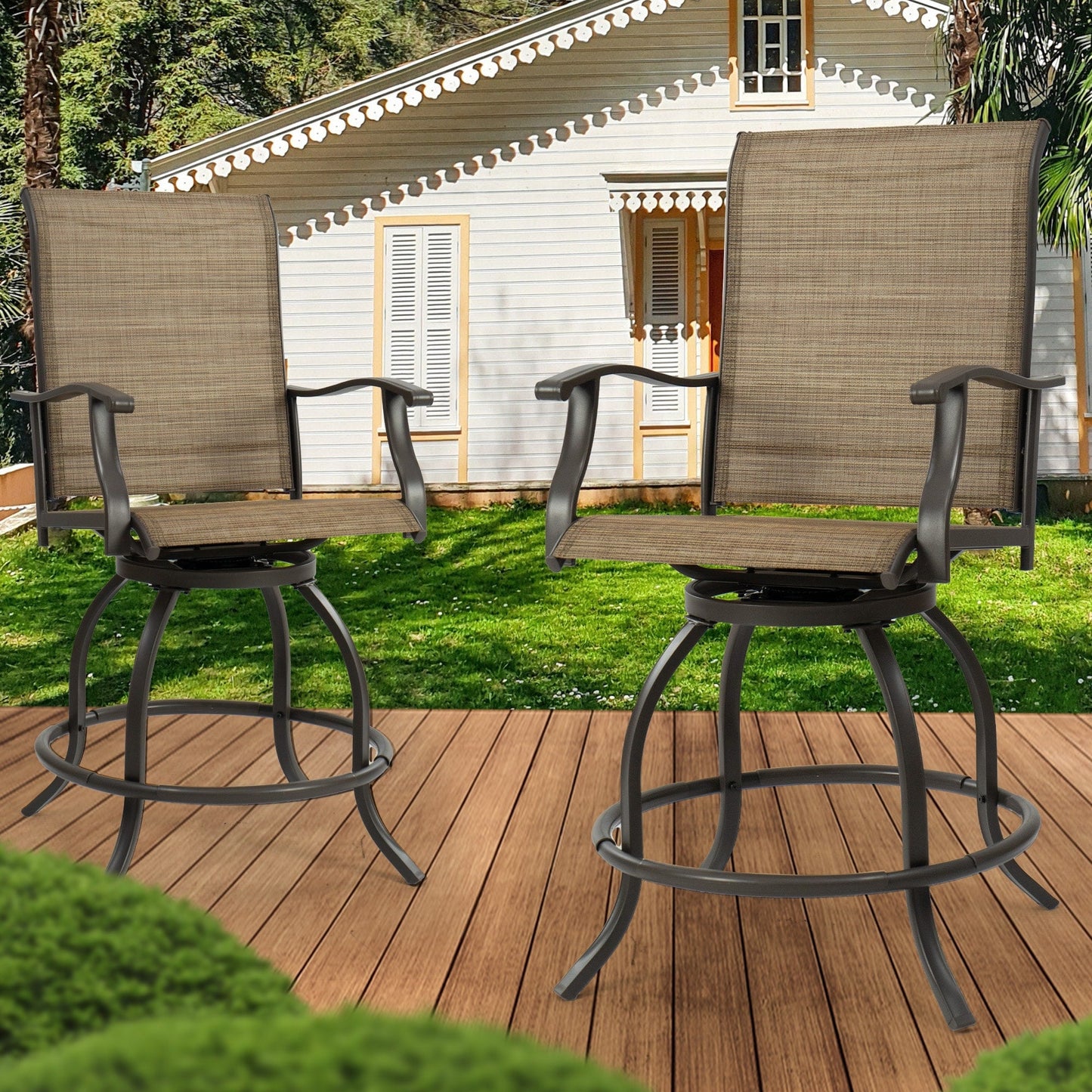 Ensemble de tabourets/chaises de bar pivotants hauts Kozyard Isabella