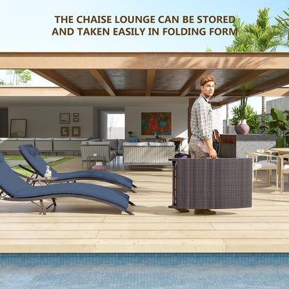 Ensemble de chaises longues d'extérieur 3 pièces Kullavik