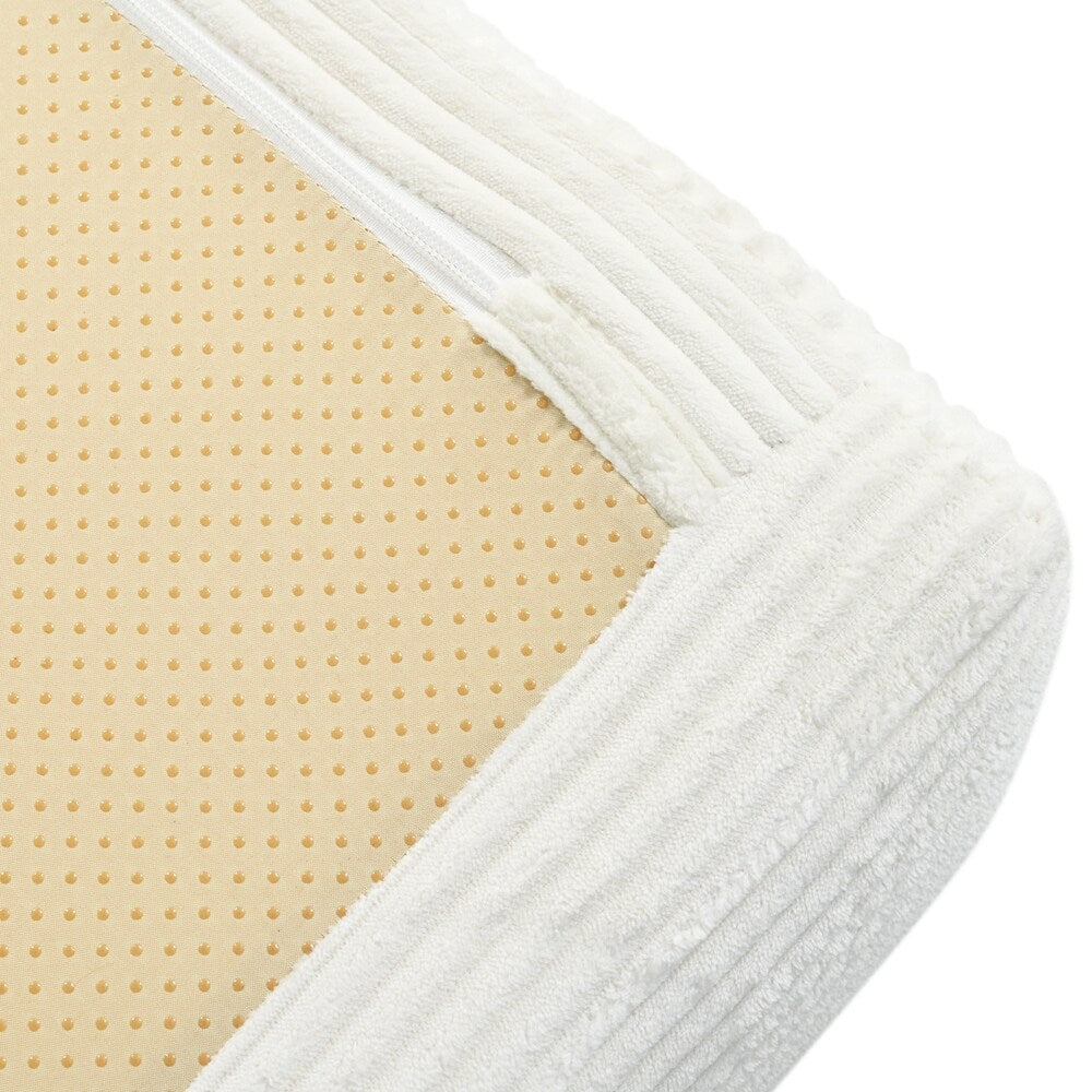 Canapé-lit modulaire en L en tissu velours côtelé