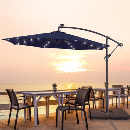 Parasol de terrasse déporté à LED LIVOOSUN de 10 pieds avec base croisée