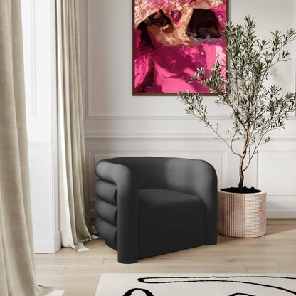 Fauteuil de salon Comet en velours noir