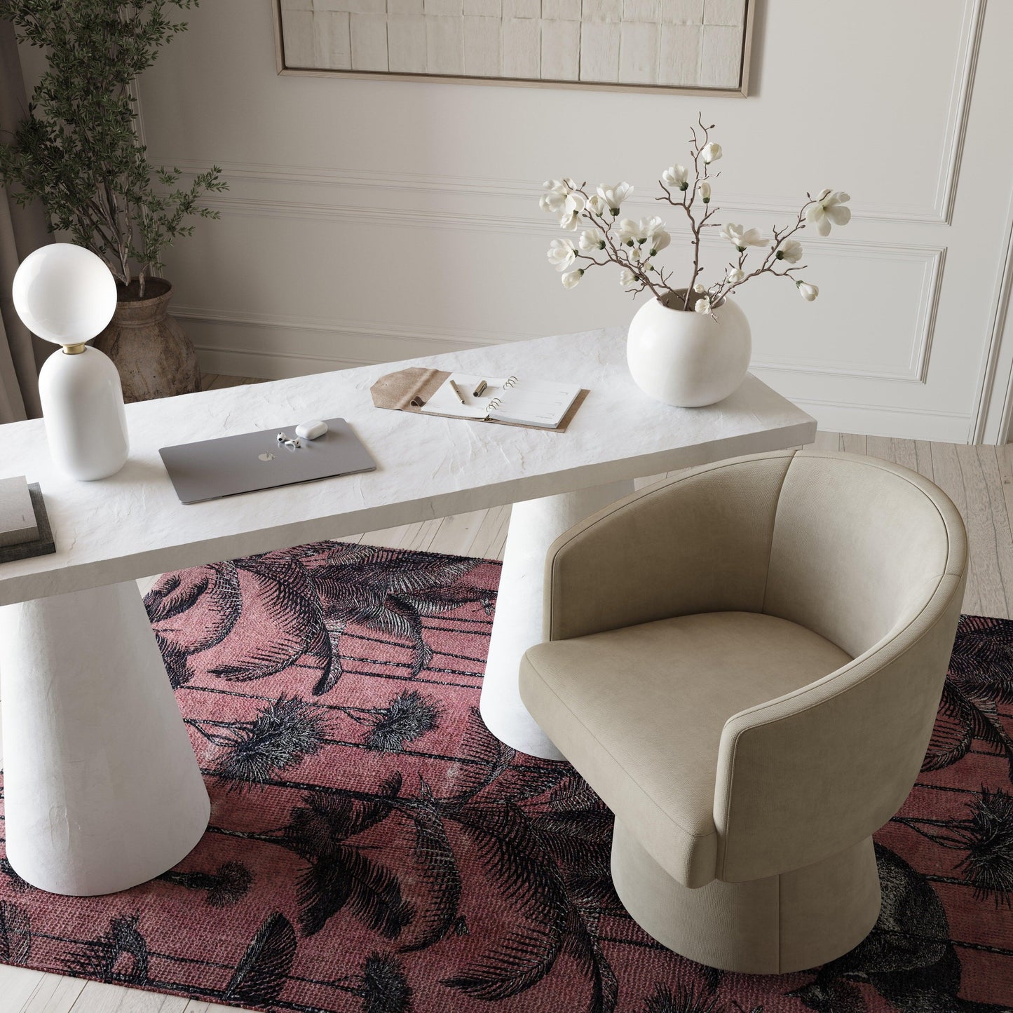 Chaise de bureau à roulettes Cosmos Taupe