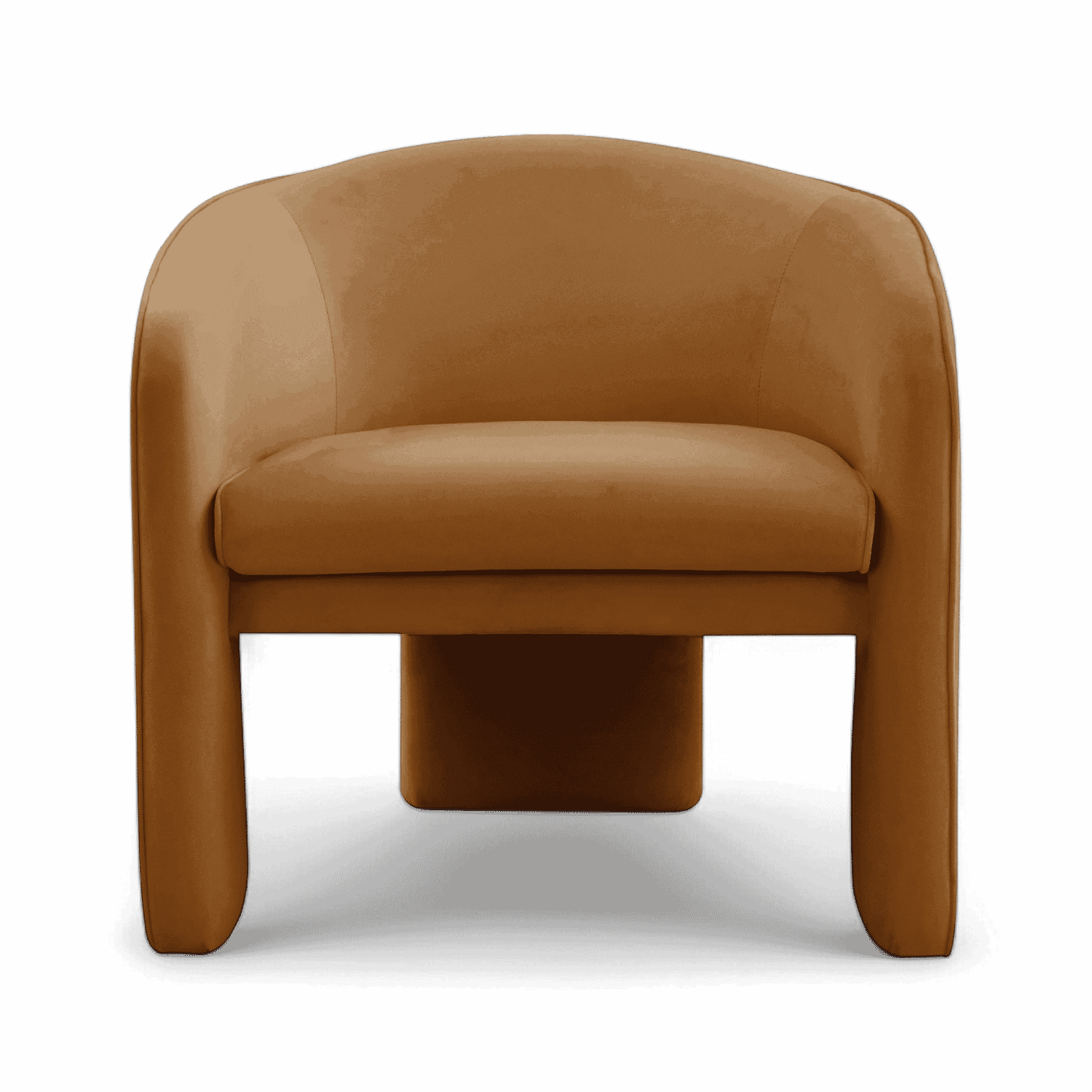 Fauteuil d'appoint en velours camel Helix