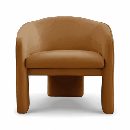 Fauteuil d'appoint en velours camel Helix