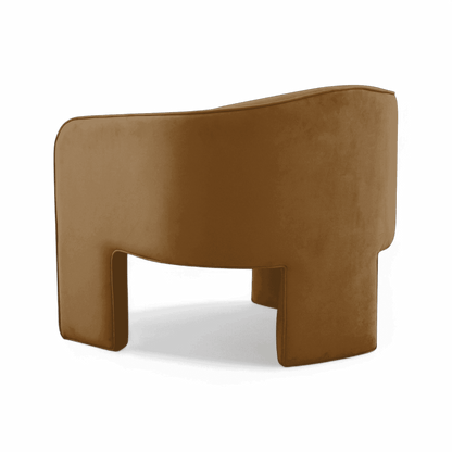 Fauteuil d'appoint en velours camel Helix