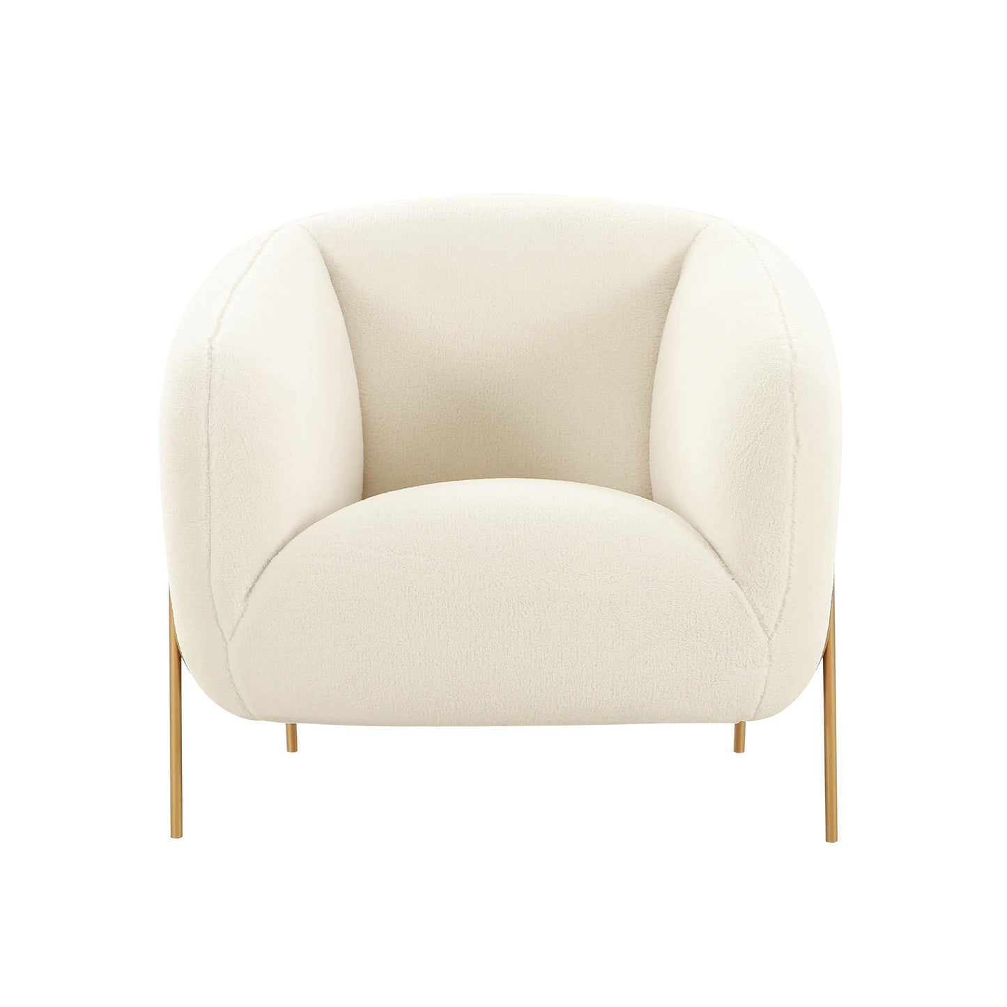 Fauteuil d'appoint Throne en peau lainée beige