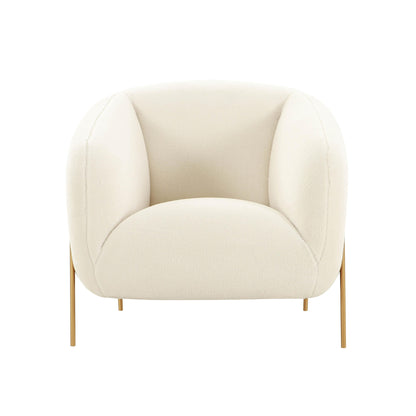 Fauteuil d'appoint Throne en peau lainée beige