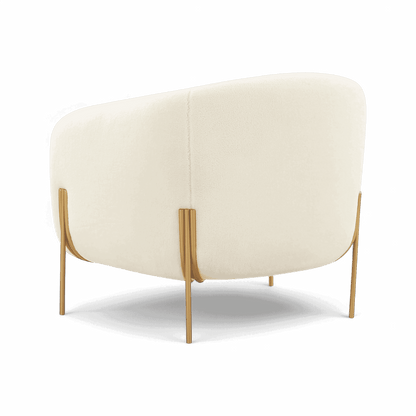 Fauteuil d'appoint Throne en peau lainée beige