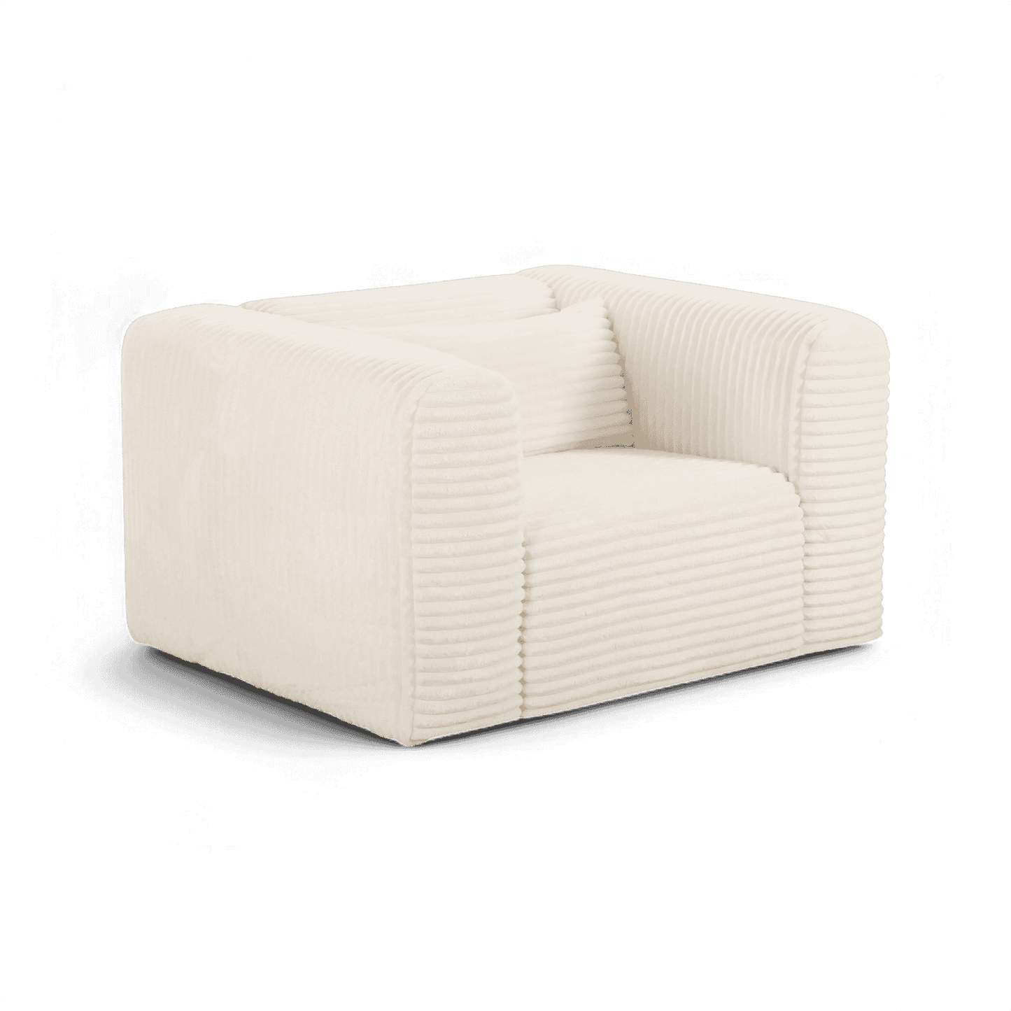 Fauteuil en velours côtelé beige Whisper