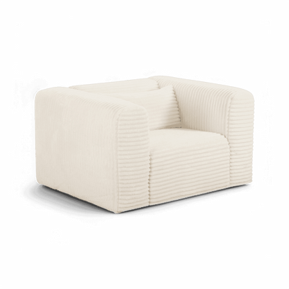 Fauteuil en velours côtelé beige Whisper