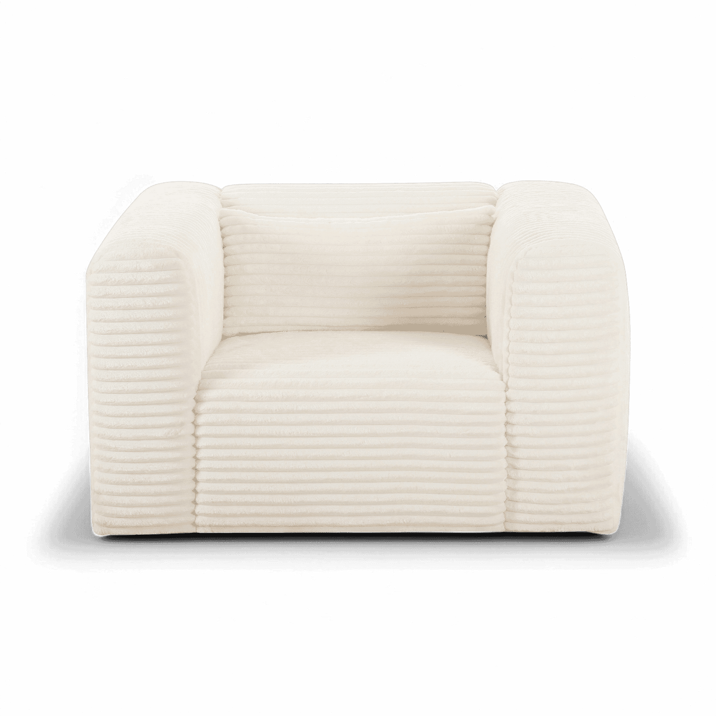 Fauteuil en velours côtelé beige Whisper