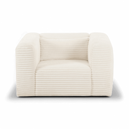 Fauteuil en velours côtelé beige Whisper