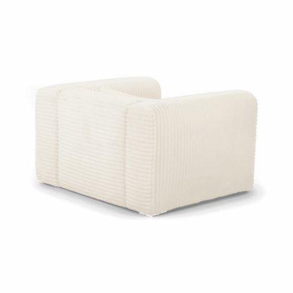 Fauteuil en velours côtelé beige Whisper