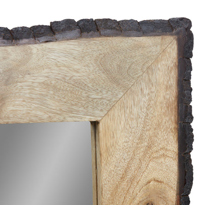 Miroir mural rectangulaire en bois et verre brun et beige Lamont River of Goods - 39 x 1,25 x 28