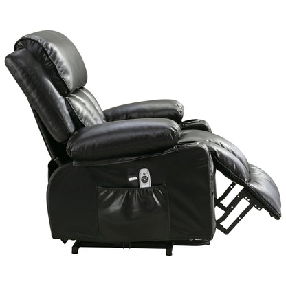 Grand fauteuil inclinable électrique avec chauffage et massage 8 points - Télécommande, port USB