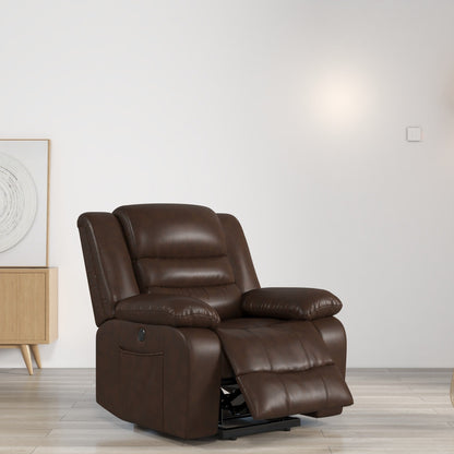 Fauteuil inclinable releveur en cuir avec double moteur, fauteuils inclinables électriques surdimensionnés avec chauffage et massage électrique