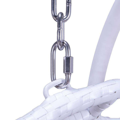 Fauteuil suspendu LeisureMod pour 2 personnes avec support - Chaise longue hamac en rotin et osier pour patio extérieur/intérieur avec coussins