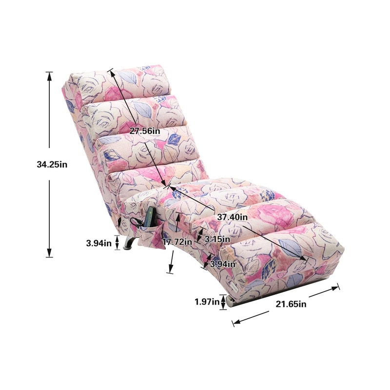 Fauteuil de massage inclinable en lin Intérieur avec télécommande, fauteuil de massage électrique ergonomique, 5 modes