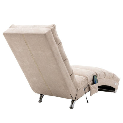 Fauteuil de massage inclinable en lin Intérieur avec télécommande, fauteuil de massage électrique ergonomique, 5 modes