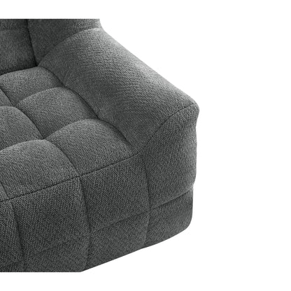 Canapé 2 places Liyasi à compression complète en velours litchi beige, aucun assemblage requis