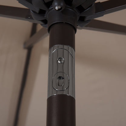 Parasol de patio Lopes de 9 pieds avec base en finition bronze et support de poids inclus