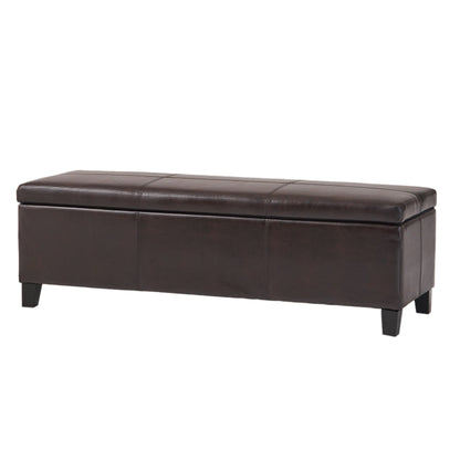 Banc de rangement en similicuir Lucinda par Christopher Knight Home - 51,25 L x 17,50 l x 16,25 H