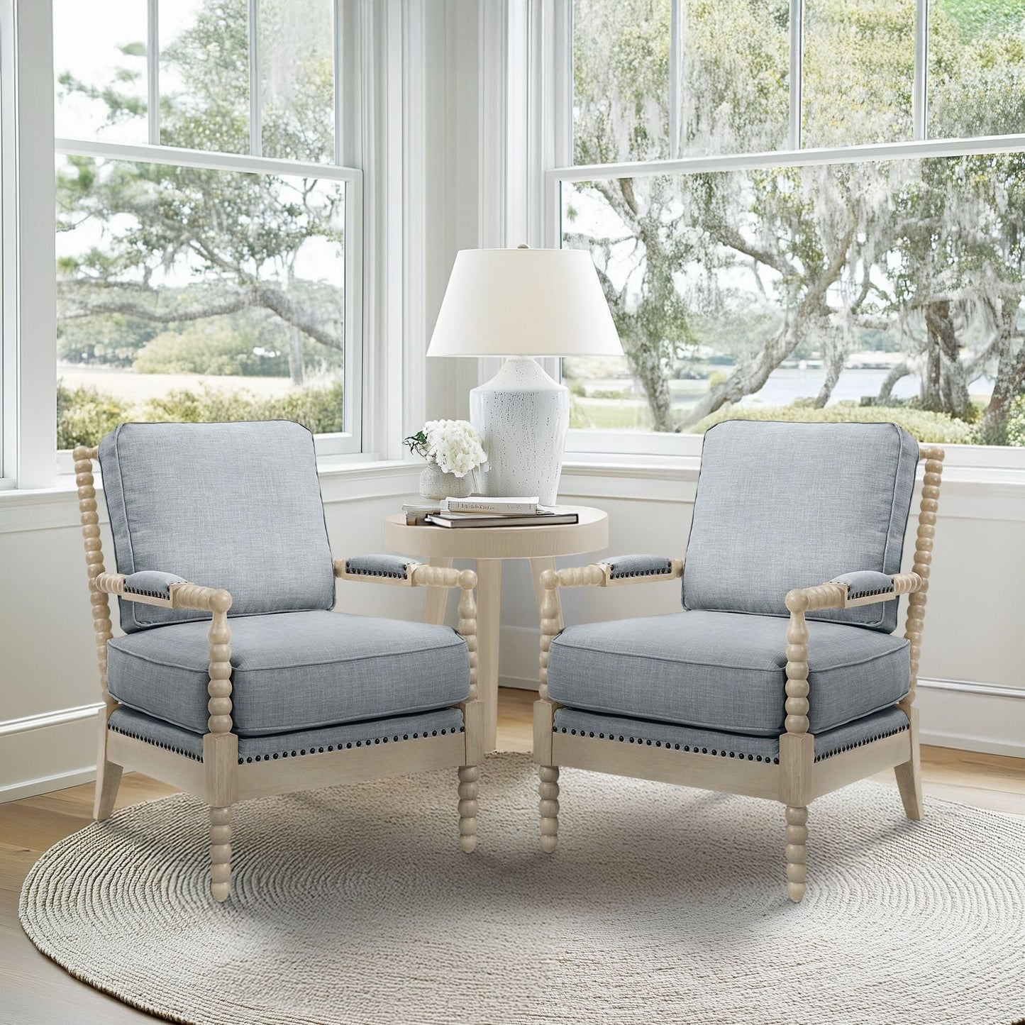 Fauteuil à cadre en bois tourné Madison Park Donohue