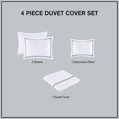 Parure de lit Madison Park Signature 500 fils au pouce carré, 100 % satin de coton brodé, collection de luxe