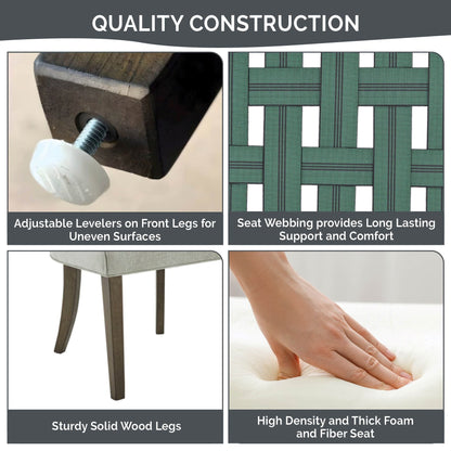 Chaises de salle à manger rembourrées Madison Park Signature Ultra avec pieds en bois (lot de 2) - N/A