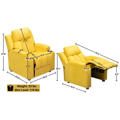 Sièges magiques pour princesses super-héros, fauteuil inclinable super luxueux pour enfants avec repose-pieds, appui-tête et 2 porte-gobelets