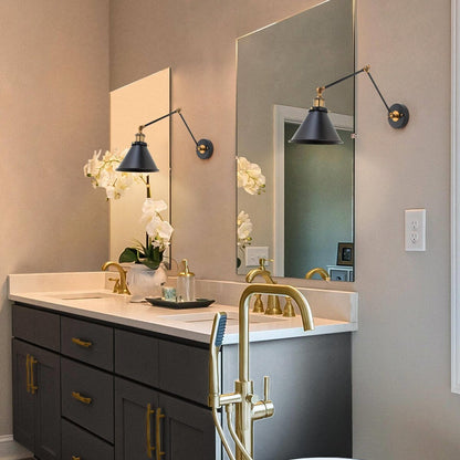 Ensemble de 2 appliques murales modernes à bras pivotant réglables Malryn, à brancher ou à brancher