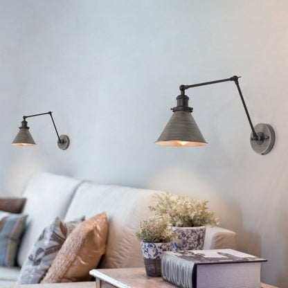 Ensemble de 2 appliques murales modernes à bras pivotant réglables Malryn, à brancher ou à brancher