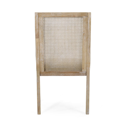 Chaises de salle à manger rembourrées en rotin et bois Maurers (lot de 2) par Christopher Knight Home