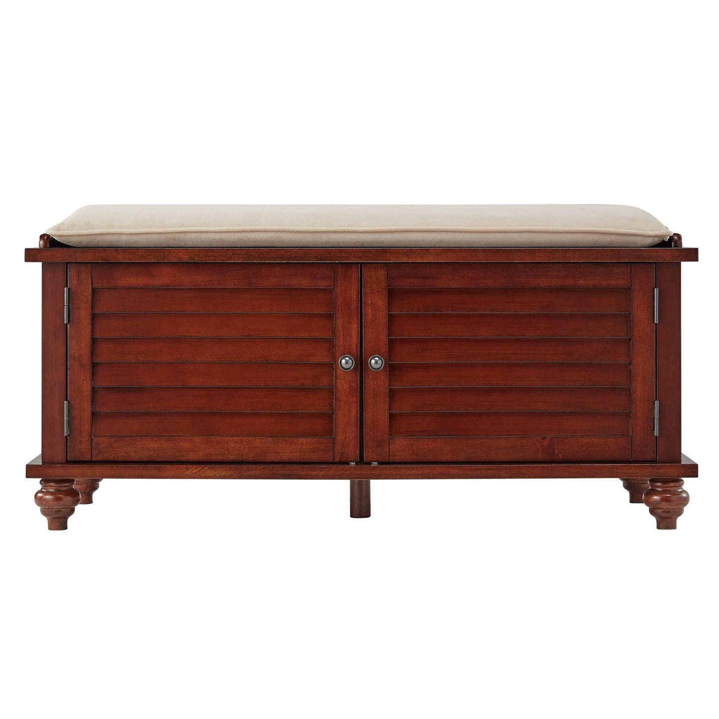 Banc de rangement à porte à volets Maybelle avec coussin en velours par iNSPIRE Q Classic