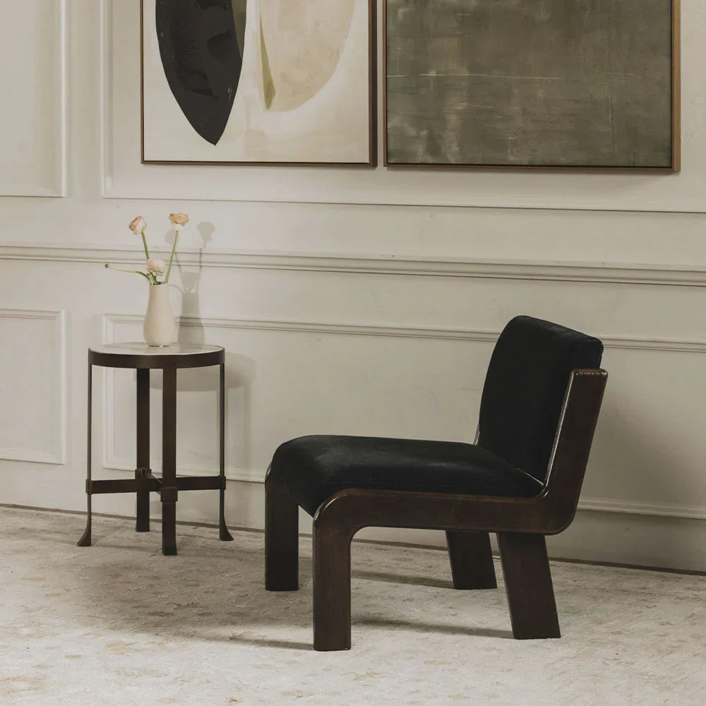 Fauteuil Milo en similicuir noir