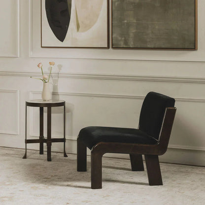 Fauteuil Milo en similicuir noir