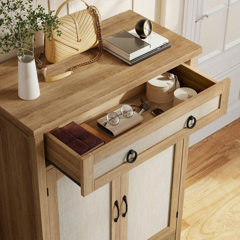 Meuble de rangement à chaussures Moasis à 5 niveaux pour 20 paires de chaussures avec portes doubles pour l'entrée