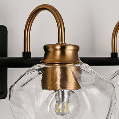 Appliques murales modernes à 3/4 lumières pour salle de bain, à intensité variable, avec abat-jour en verre