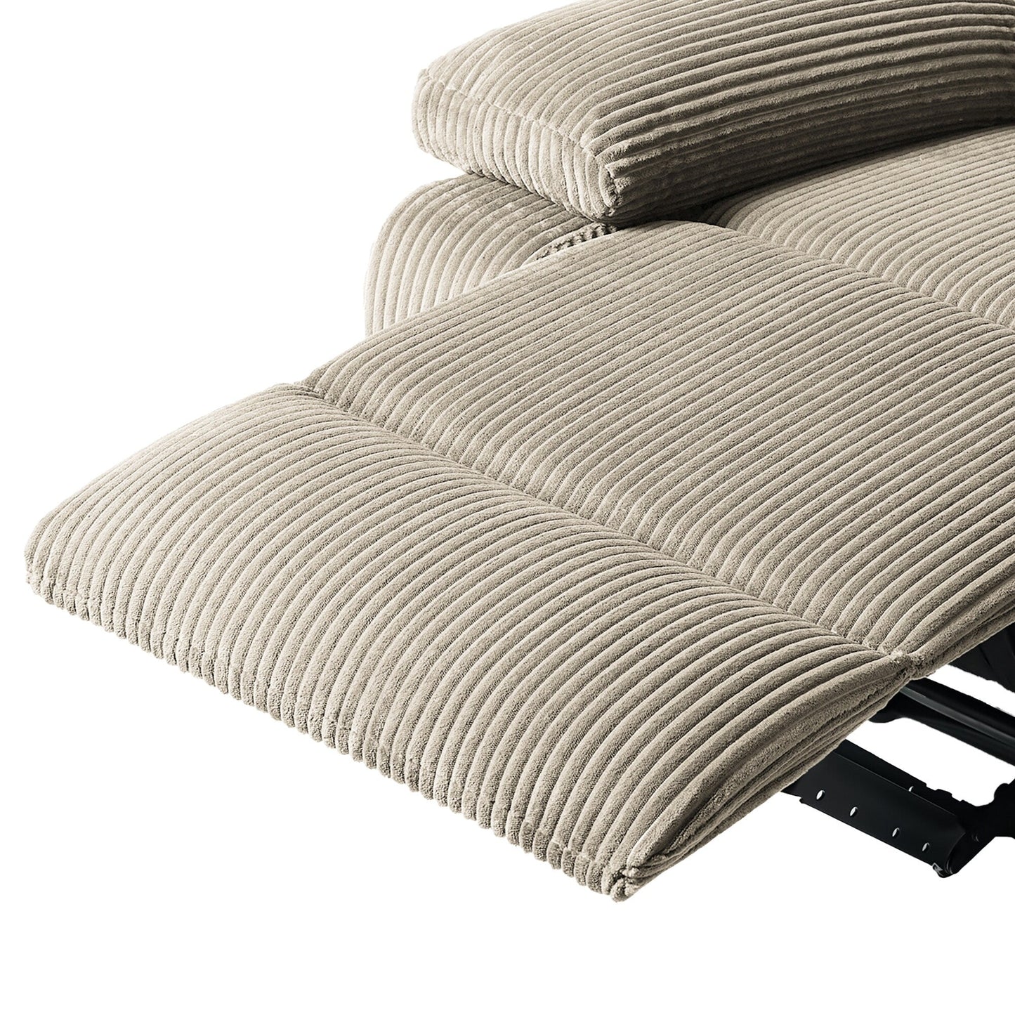 Fauteuil inclinable manuel moderne en velours côtelé, fauteuil inclinable réglable avec accoudoirs larges