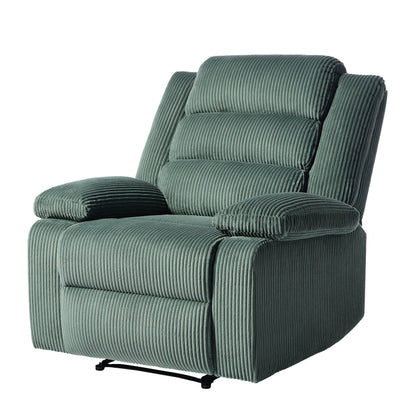Fauteuil inclinable manuel moderne en velours côtelé, fauteuil inclinable réglable avec accoudoirs larges