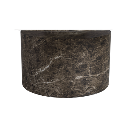 Table basse ronde Monaco en marbre marron