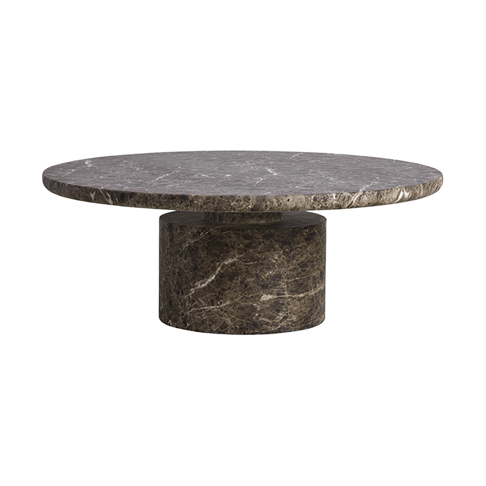 Table basse ronde Monaco en marbre marron