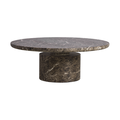 Table basse ronde Monaco en marbre marron