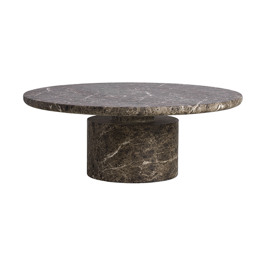 Table basse ronde Monaco en marbre marron