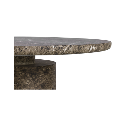 Table basse ronde Monaco en marbre marron