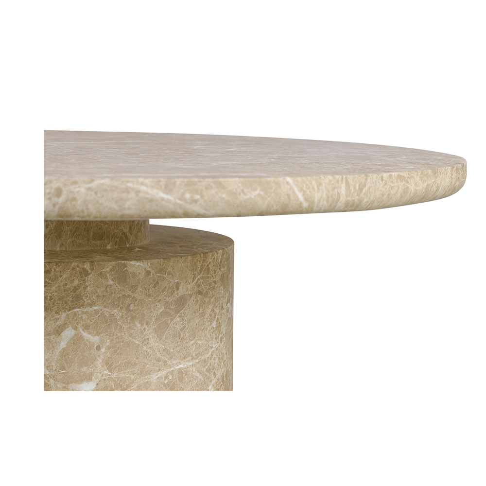 Table basse ronde Monaco en marbre doré