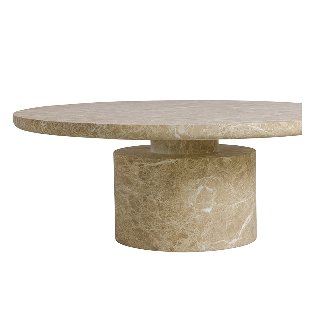 Table basse ronde Monaco en marbre doré